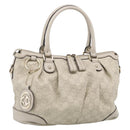 GUCCI GG Canvas Guccissima Hand Bag Leather 2way Ivory Gold 247902 Auth am13226V-1