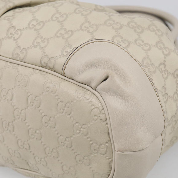 GUCCI GG Canvas Guccissima Hand Bag Leather 2way Ivory Gold 247902 Auth am13226V
