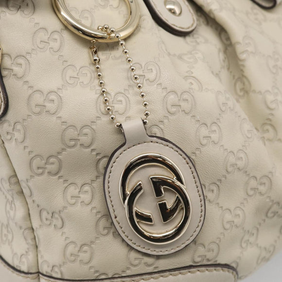 GUCCI GG Canvas Guccissima Hand Bag Leather 2way Ivory Gold 247902 Auth am13226V