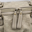 GUCCI GG Canvas Guccissima Hand Bag Leather 2way Ivory Gold 247902 Auth am13226V-16