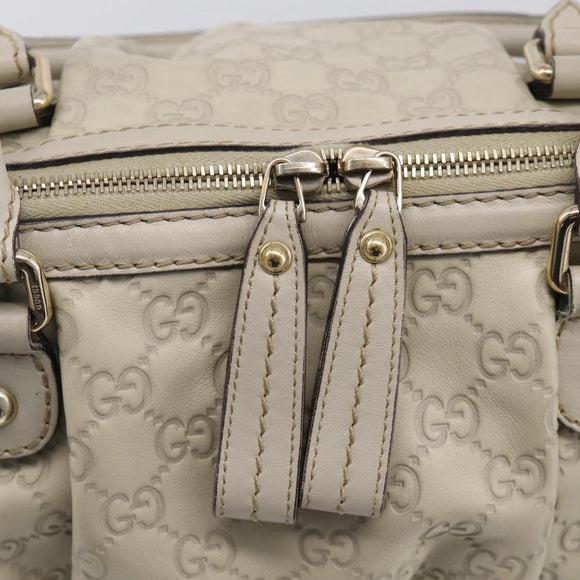 GUCCI GG Canvas Guccissima Hand Bag Leather 2way Ivory Gold 247902 Auth am13226V