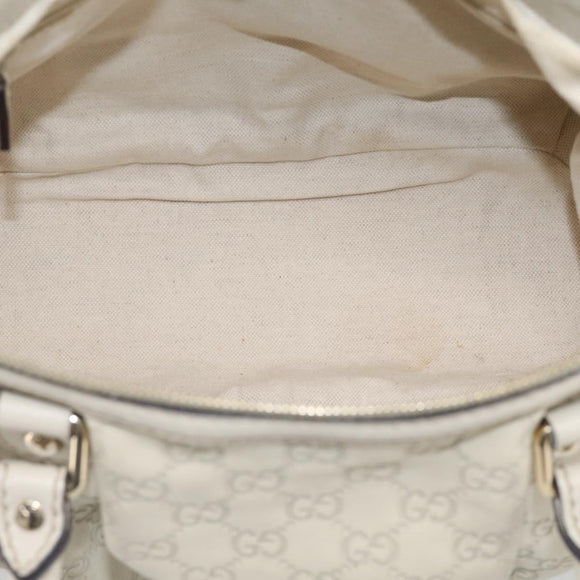 GUCCI GG Canvas Guccissima Hand Bag Leather 2way Ivory Gold 247902 Auth am13226V