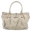 GUCCI GG Canvas Guccissima Hand Bag Leather 2way Ivory Gold 247902 Auth am13226V-2