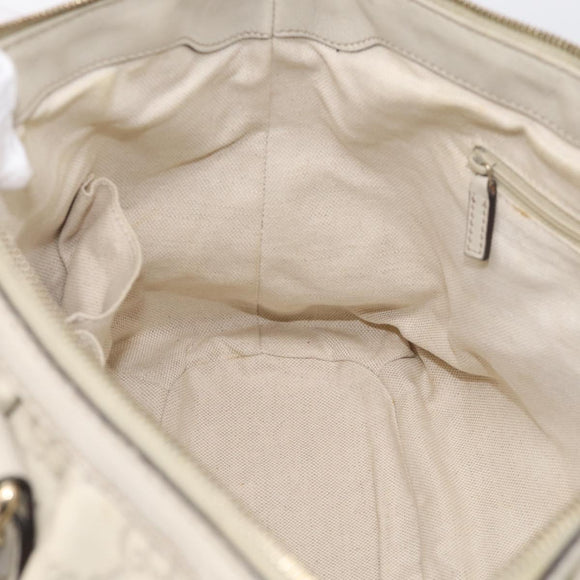 GUCCI GG Canvas Guccissima Hand Bag Leather 2way Ivory Gold 247902 Auth am13226V