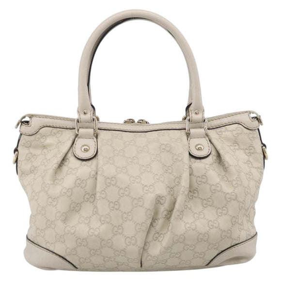 GUCCI GG Canvas Guccissima Hand Bag Leather 2way Ivory Gold 247902 Auth am13226V