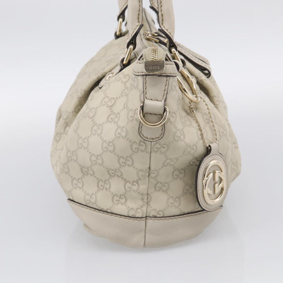 GUCCI GG Canvas Guccissima Hand Bag Leather 2way Ivory Gold 247902 Auth am13226V