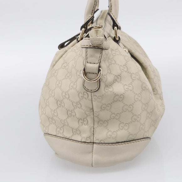 GUCCI GG Canvas Guccissima Hand Bag Leather 2way Ivory Gold 247902 Auth am13226V