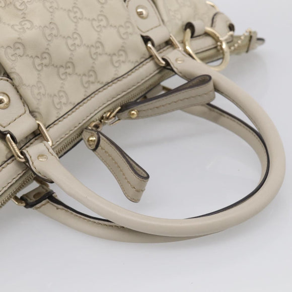 GUCCI GG Canvas Guccissima Hand Bag Leather 2way Ivory Gold 247902 Auth am13226V