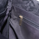 CHANEL New Travel Line MM Tote Bag Nylon Black Gold CC Auth am13230V-18