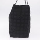 CHANEL New Travel Line MM Tote Bag Nylon Black Gold CC Auth am13230V-5