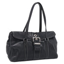 PRADA Shoulder Bag Leather Black Silver Auth am13232V-1