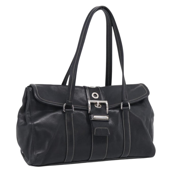 PRADA Shoulder Bag Leather Black Silver Auth am13232V