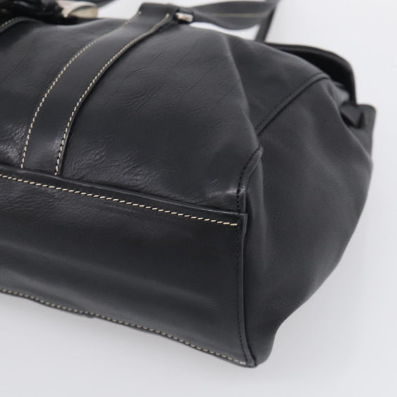 PRADA Shoulder Bag Leather Black Silver Auth am13232V