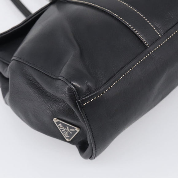 PRADA Shoulder Bag Leather Black Silver Auth am13232V