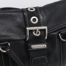 PRADA Shoulder Bag Leather Black Silver Auth am13232V-14