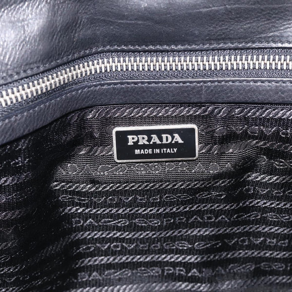 PRADA Shoulder Bag Leather Black Silver Auth am13232V