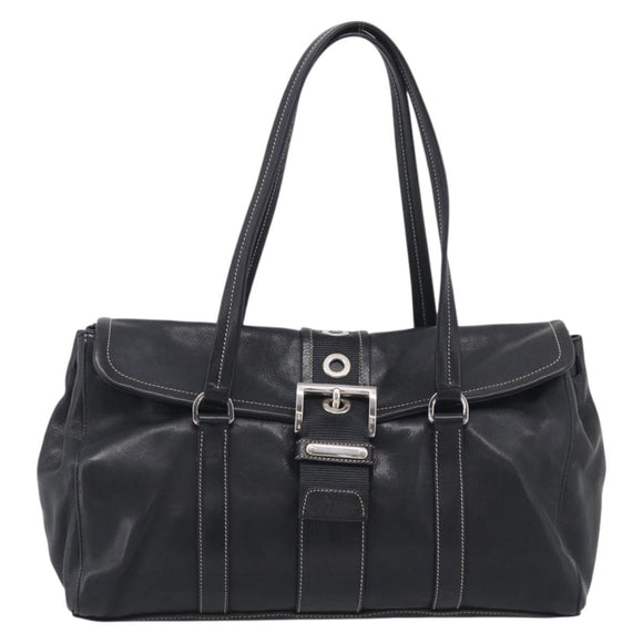 PRADA Shoulder Bag Leather Black Silver Auth am13232V