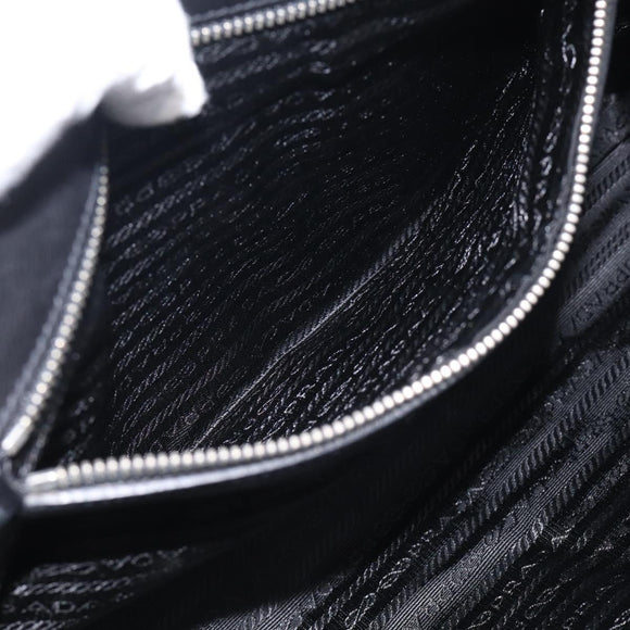 PRADA Shoulder Bag Leather Black Silver Auth am13232V
