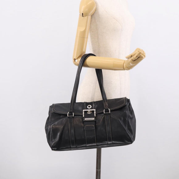 PRADA Shoulder Bag Leather Black Silver Auth am13232V