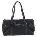 PRADA Shoulder Bag Leather Black Silver Auth am13232V-3