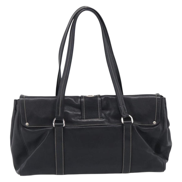 PRADA Shoulder Bag Leather Black Silver Auth am13232V