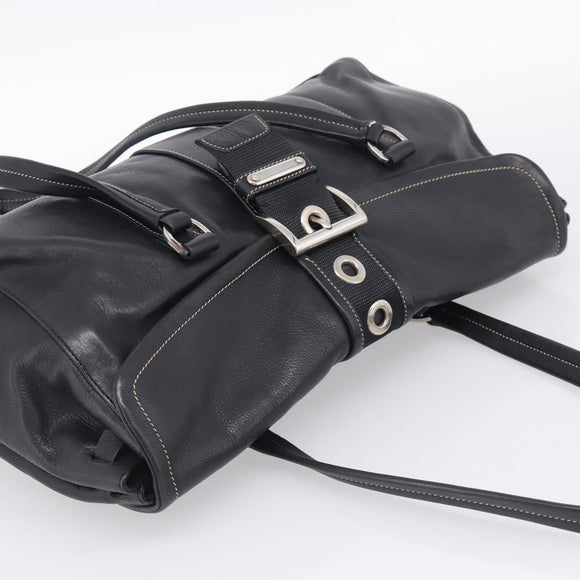 PRADA Shoulder Bag Leather Black Silver Auth am13232V