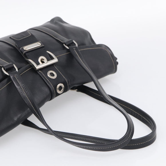 PRADA Shoulder Bag Leather Black Silver Auth am13232V