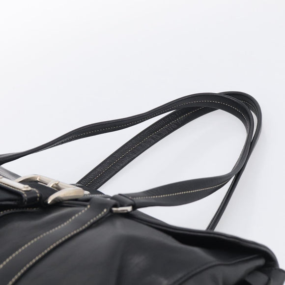 PRADA Shoulder Bag Leather Black Silver Auth am13232V