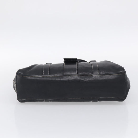 PRADA Shoulder Bag Leather Black Silver Auth am13232V