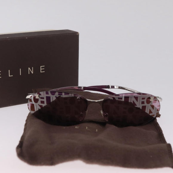 CELINE Logo Pattern Sunglasses metal Col. 579 Purple Gray Auth am13234V