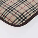 BURBERRY Nova Check Clutch Bag Canvas Beige Silver Auth am13236A-11