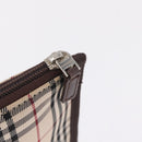 BURBERRY Nova Check Clutch Bag Canvas Beige Silver Auth am13236A-12