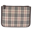BURBERRY Nova Check Clutch Bag Canvas Beige Silver Auth am13236A-2