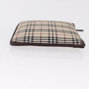 BURBERRY Nova Check Clutch Bag Canvas Beige Silver Auth am13236A-4