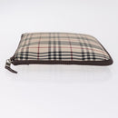 BURBERRY Nova Check Clutch Bag Canvas Beige Silver Auth am13236A-5