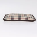 BURBERRY Nova Check Clutch Bag Canvas Beige Silver Auth am13236A-7
