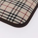 BURBERRY Nova Check Clutch Bag Canvas Beige Silver Auth am13236A-8