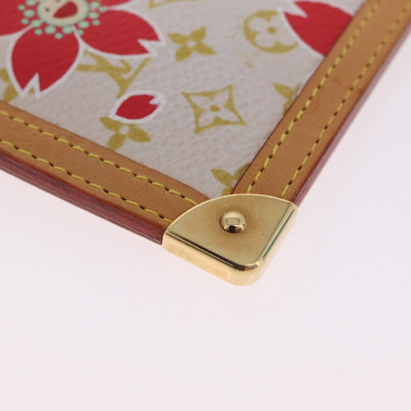 LOUIS VUITTON Monogram Cherry Blossom Pochette Cree Purse Red LV Auth am13239M
