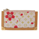 LOUIS VUITTON Monogram Cherry Blossom Pochette Cree Purse Red LV Auth am13239M-2