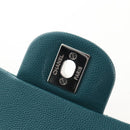 CHANEL Matelasse 23 Double Flap Chain Bag Caviar Skin Green CC Auth am13250SM-17