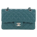 CHANEL Matelasse 23 Double Flap Chain Bag Caviar Skin Green CC Auth am13250SM-2