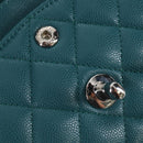 CHANEL Matelasse 23 Double Flap Chain Bag Caviar Skin Green CC Auth am13250SM-22