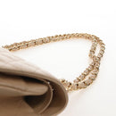 CHANEL Matelasse 30 Double Flap Chain Bag Caviar Skin Beige CC Auth am13251SM-10