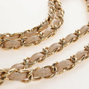CHANEL Matelasse 30 Double Flap Chain Bag Caviar Skin Beige CC Auth am13251SM-11