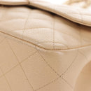 CHANEL Matelasse 30 Double Flap Chain Bag Caviar Skin Beige CC Auth am13251SM-15