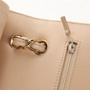 CHANEL Matelasse 30 Double Flap Chain Bag Caviar Skin Beige CC Auth am13251SM-21