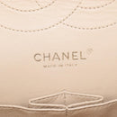 CHANEL Matelasse 30 Double Flap Chain Bag Caviar Skin Beige CC Auth am13251SM-26