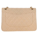 CHANEL Matelasse 30 Double Flap Chain Bag Caviar Skin Beige CC Auth am13251SM-3