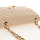 CHANEL Matelasse 30 Double Flap Chain Bag Caviar Skin Beige CC Auth am13251SM-6