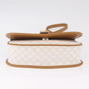 CELINE Macadam Canvas Shoulder Bag PVC Leather White Gold Auth am13259V-11